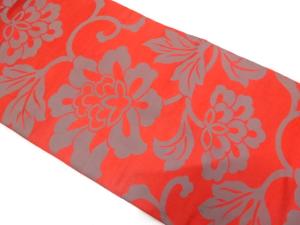 アンティーク　花唐草模様織り出し名古屋帯（着用可）